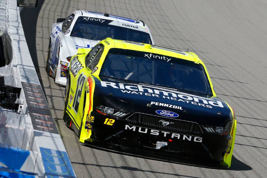 Team Penske's Paul Menard sat on the pole in Saturday’s Xfinity Series race. Team Penske's Paul Menard sat on the pole in Saturday’s Xfinity Series race.